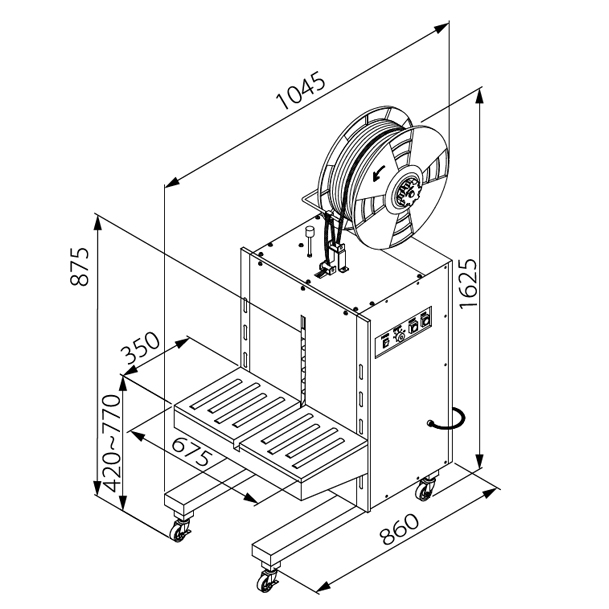 Side-Seal Stainless Steel Semi-Automatic Strapping Machine